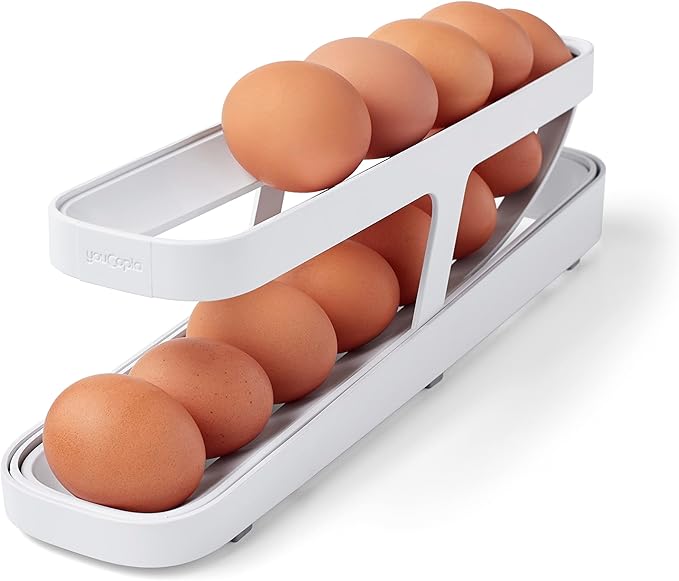 DISPENSADOR DE HUEVOS RODANTE CÓMODO Y COMPACTO
