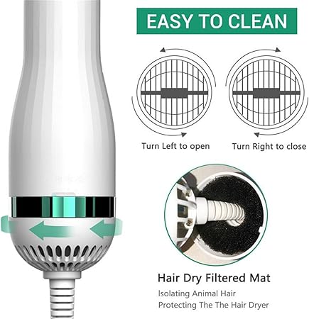 SECADOR DE PELO PARA MASCOTAS CON CEPILLO AUTOLIMPIANTE