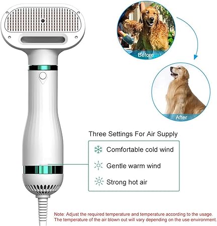 SECADOR DE PELO PARA MASCOTAS CON CEPILLO AUTOLIMPIANTE